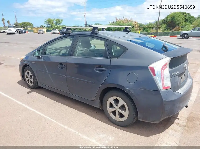 2013 Toyota Prius Five/Four/Three/Three Se/Two VIN: JTDKN3DU2D5540659 Lot: 45344110