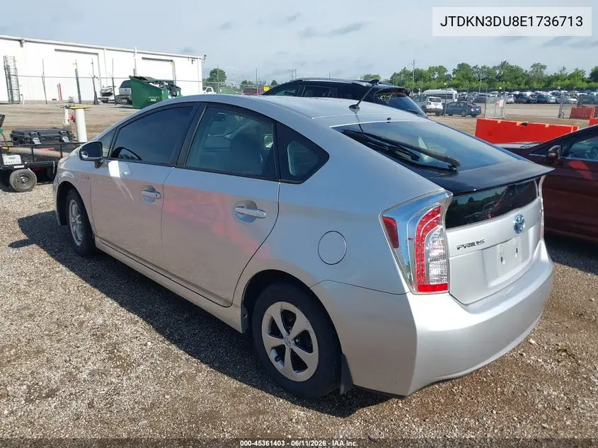 2014 Toyota Prius Two VIN: JTDKN3DU8E1736713 Lot: 45361403