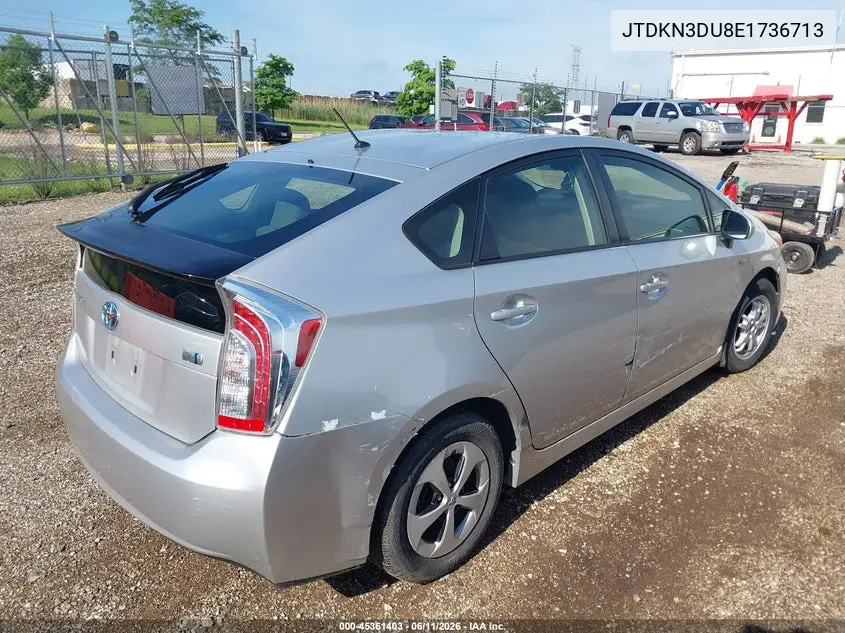 2014 Toyota Prius Two VIN: JTDKN3DU8E1736713 Lot: 45361403