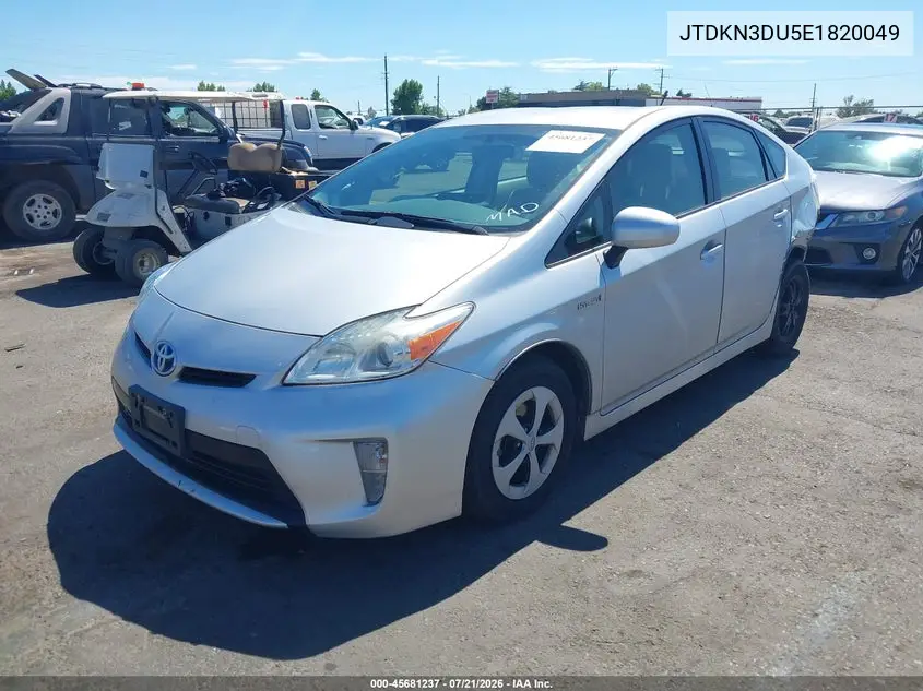 2014 Toyota Prius Two VIN: JTDKN3DU5E1820049 Lot: 45681237