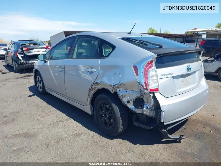 2014 Toyota Prius Two VIN: JTDKN3DU5E1820049 Lot: 45681237