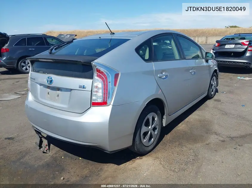 2014 Toyota Prius Two VIN: JTDKN3DU5E1820049 Lot: 45681237