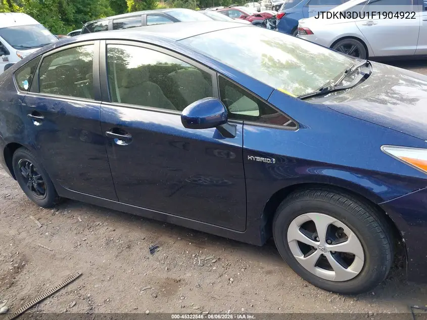 2015 Toyota Prius Three VIN: JTDKN3DU1F1904922 Lot: 45322546