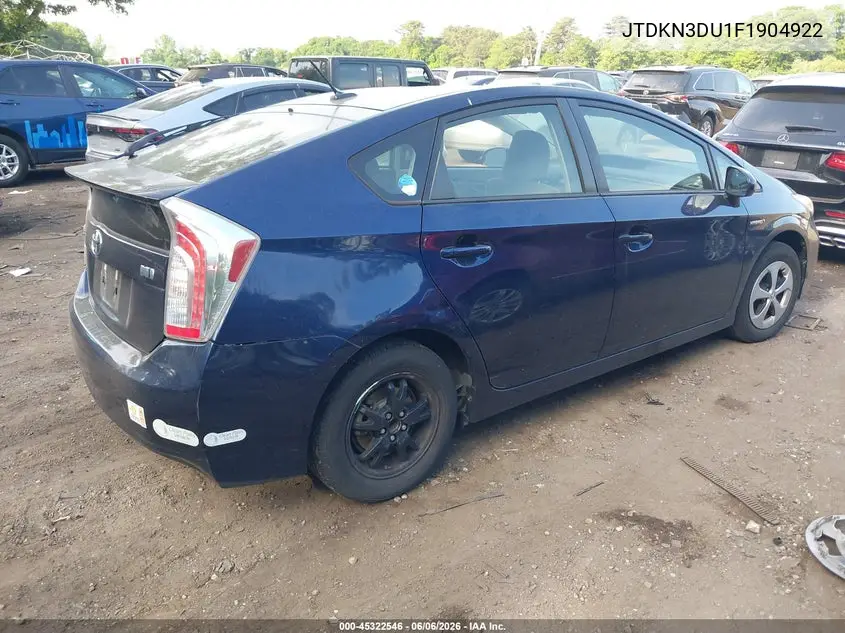 2015 Toyota Prius Three VIN: JTDKN3DU1F1904922 Lot: 45322546