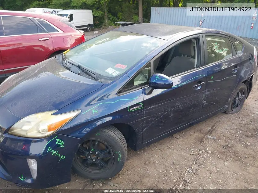 2015 Toyota Prius Three VIN: JTDKN3DU1F1904922 Lot: 45322546