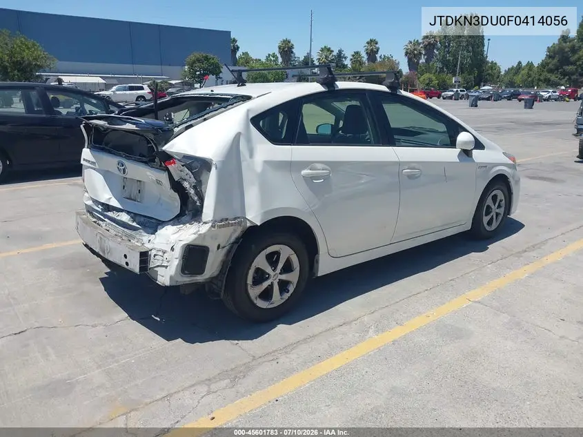 2015 Toyota Prius Two VIN: JTDKN3DU0F0414056 Lot: 45601783
