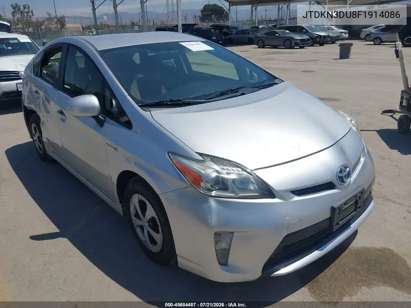 2015 Toyota Prius Three VIN: JTDKN3DU8F1914086 Lot: 45684487