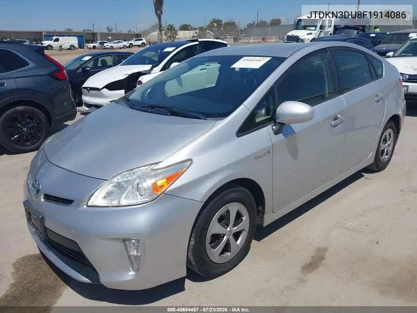 2015 Toyota Prius Three VIN: JTDKN3DU8F1914086 Lot: 45684487