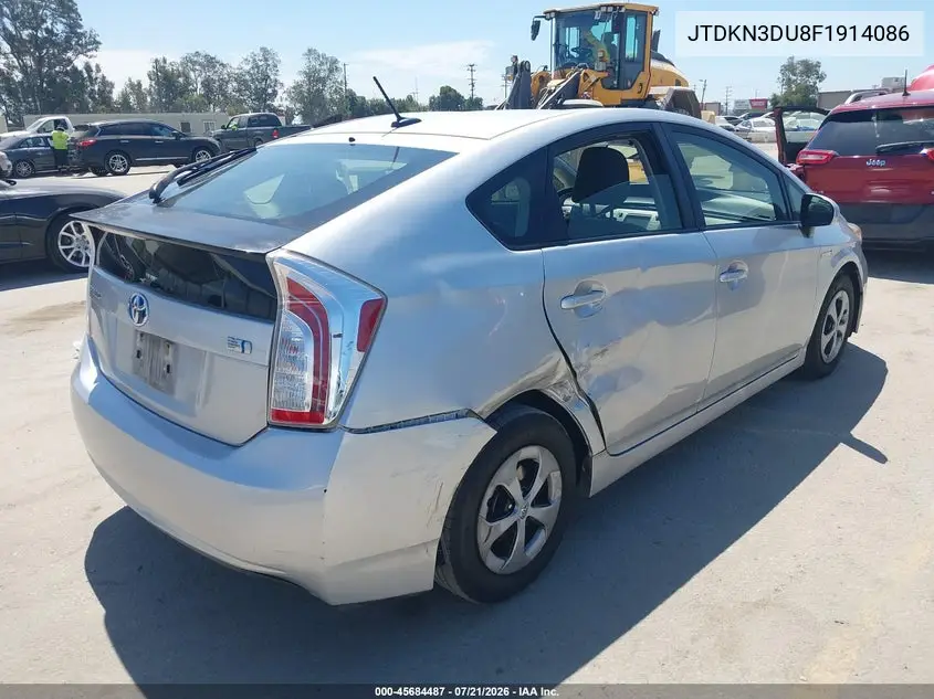 2015 Toyota Prius Three VIN: JTDKN3DU8F1914086 Lot: 45684487
