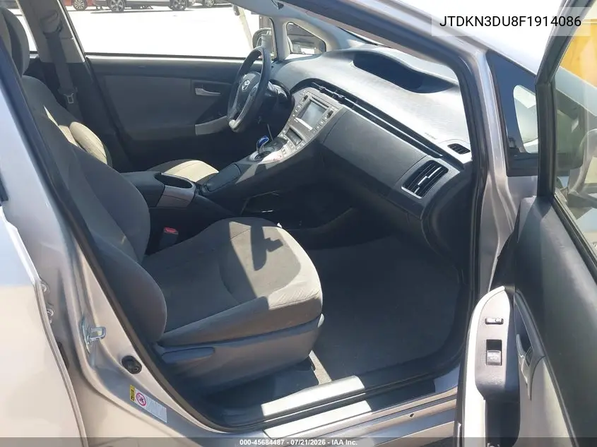 2015 Toyota Prius Three VIN: JTDKN3DU8F1914086 Lot: 45684487
