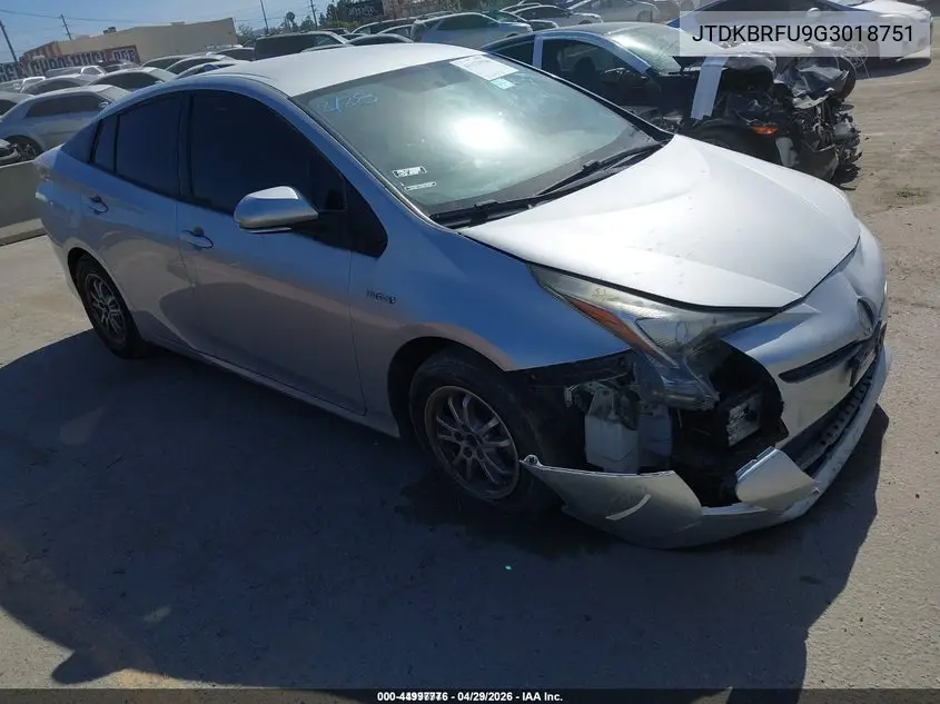 JTDKBRFU9G3018751 2016 Toyota Prius Two