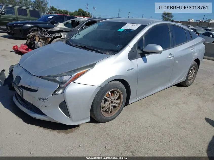 JTDKBRFU9G3018751 2016 Toyota Prius Two