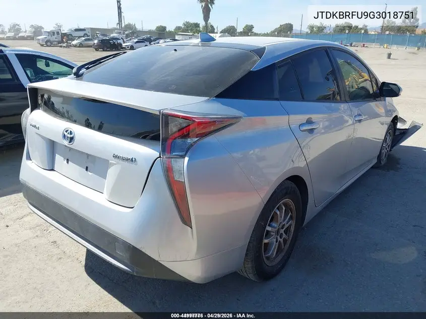 JTDKBRFU9G3018751 2016 Toyota Prius Two
