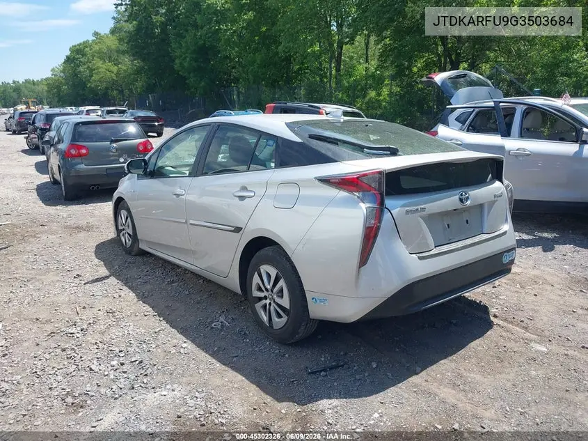 2016 Toyota Prius Three VIN: JTDKARFU9G3503684 Lot: 45302326