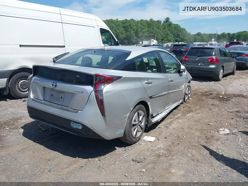 2016 Toyota Prius Three VIN: JTDKARFU9G3503684 Lot: 45302326