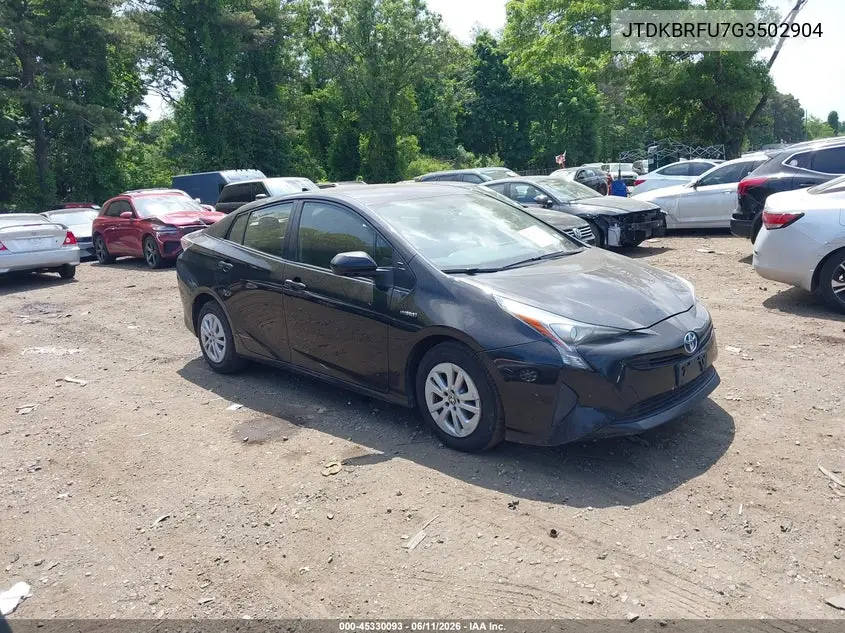 2016 Toyota Prius Two VIN: JTDKBRFU7G3502904 Lot: 45330093
