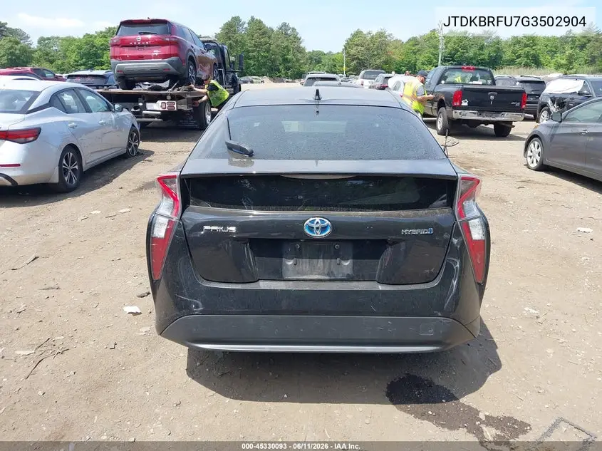 2016 Toyota Prius Two VIN: JTDKBRFU7G3502904 Lot: 45330093
