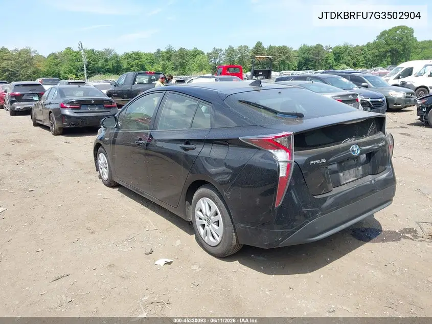 2016 Toyota Prius Two VIN: JTDKBRFU7G3502904 Lot: 45330093