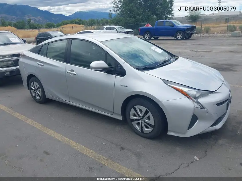 2016 Toyota Prius Three VIN: JTDKARFU0G3005079 Lot: 45495225