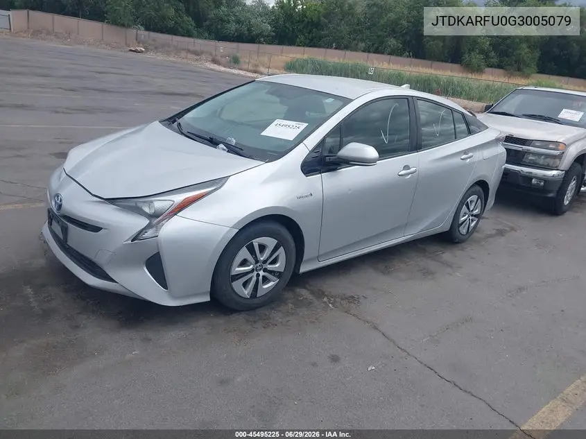 2016 Toyota Prius Three VIN: JTDKARFU0G3005079 Lot: 45495225