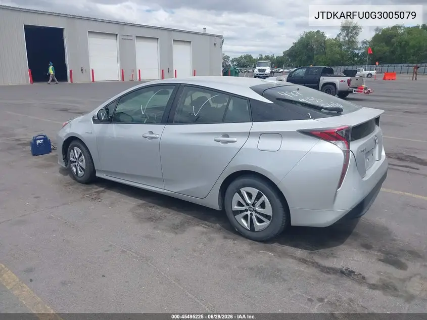 2016 Toyota Prius Three VIN: JTDKARFU0G3005079 Lot: 45495225