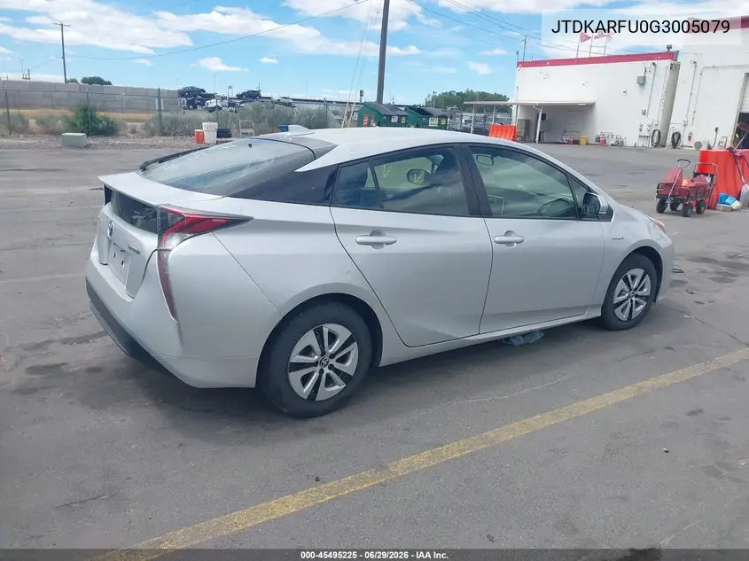 2016 Toyota Prius Three VIN: JTDKARFU0G3005079 Lot: 45495225