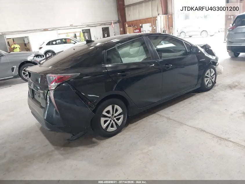 2016 Toyota Prius Three VIN: JTDKARFU4G3001200 Lot: 45589031