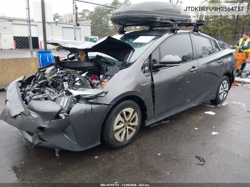 JTDKBRFU9H3564757 2017 Toyota Prius Two