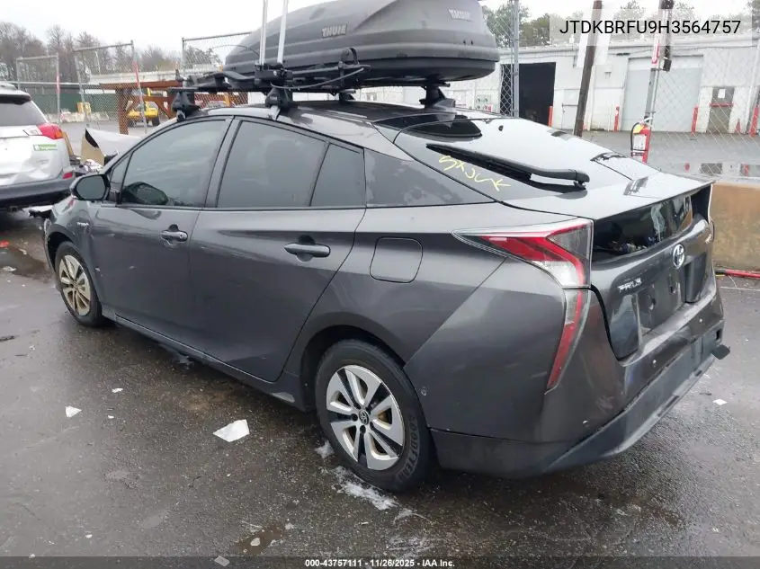 JTDKBRFU9H3564757 2017 Toyota Prius Two