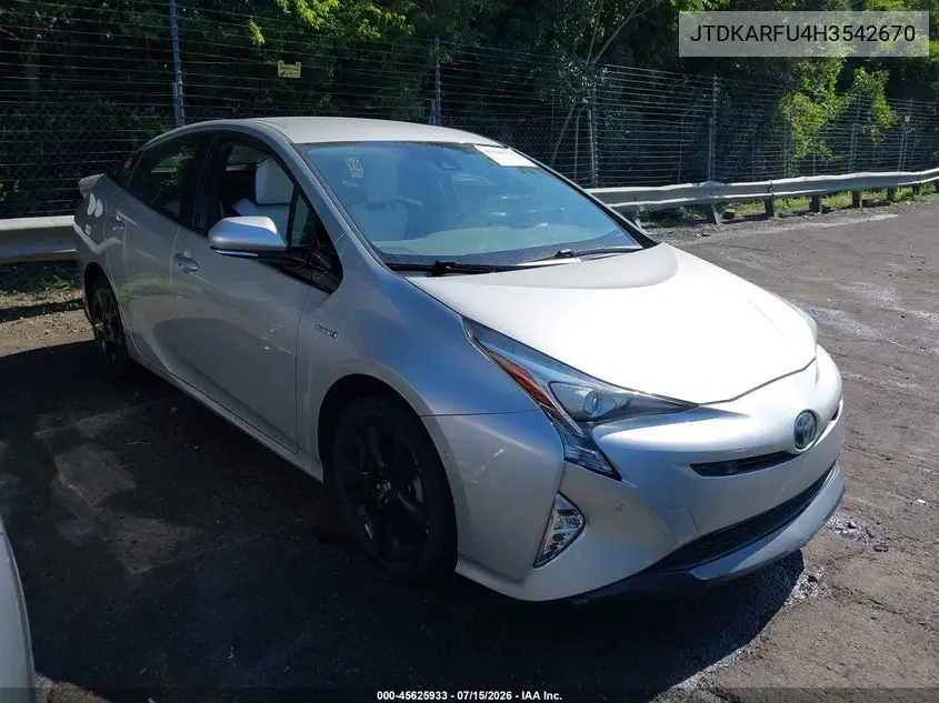 2017 Toyota Prius Three Touring VIN: JTDKARFU4H3542670 Lot: 45625933