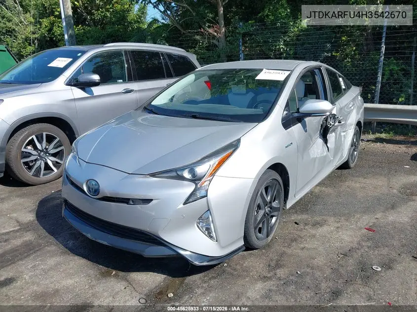 2017 Toyota Prius Three Touring VIN: JTDKARFU4H3542670 Lot: 45625933