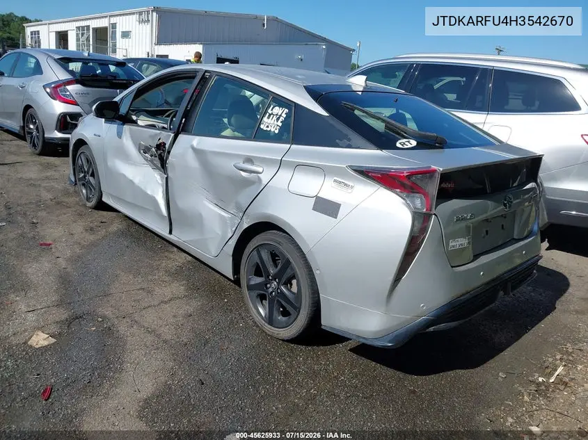 2017 Toyota Prius Three Touring VIN: JTDKARFU4H3542670 Lot: 45625933