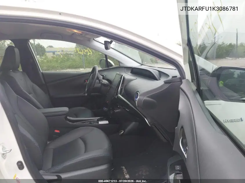 2019 Toyota Prius Limited VIN: JTDKARFU1K3086781 Lot: 45671213