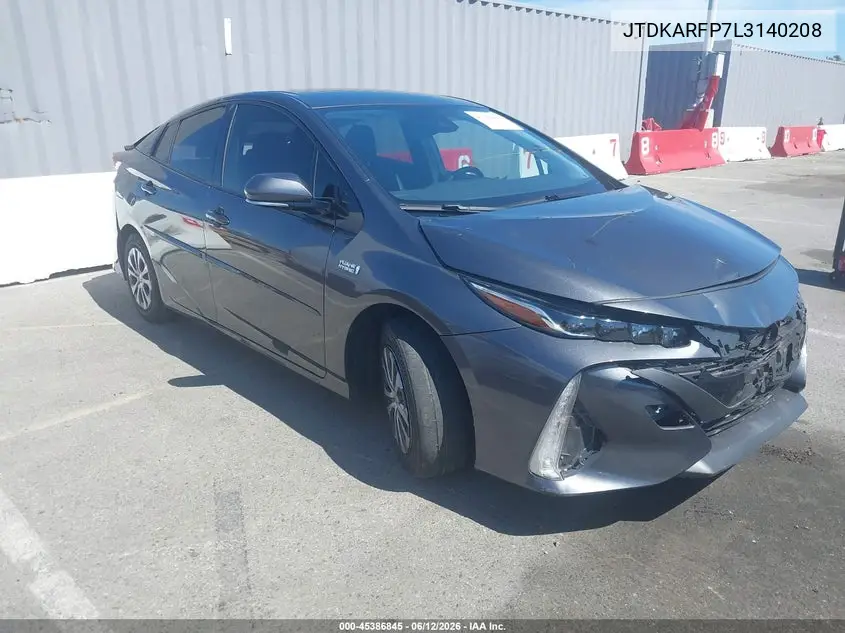 2020 Toyota Prius Prime Xle VIN: JTDKARFP7L3140208 Lot: 45386845