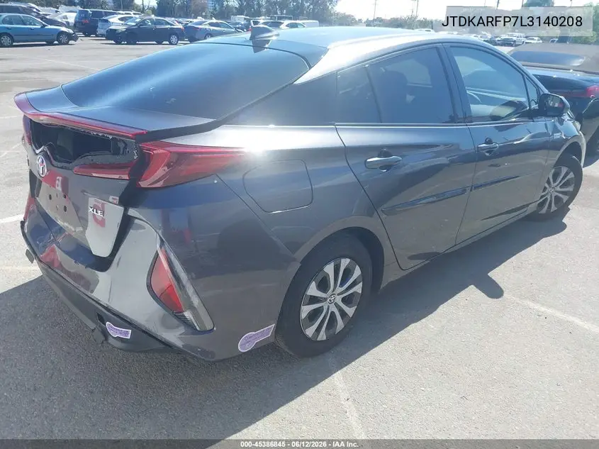 2020 Toyota Prius Prime Xle VIN: JTDKARFP7L3140208 Lot: 45386845