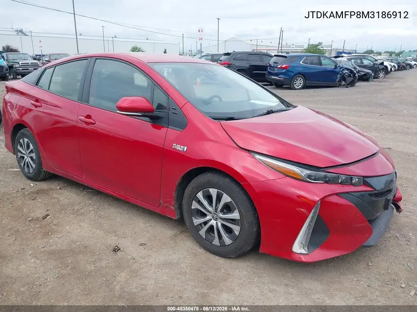 2021 Toyota Prius Prime Le VIN: JTDKAMFP8M3186912 Lot: 45350478