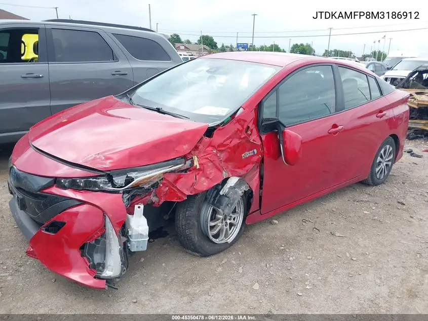 2021 Toyota Prius Prime Le VIN: JTDKAMFP8M3186912 Lot: 45350478