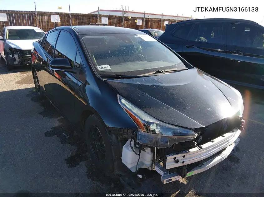 2022 Toyota Prius Nightshade Edition VIN: JTDKAMFU5N3166138 Lot: 44480377