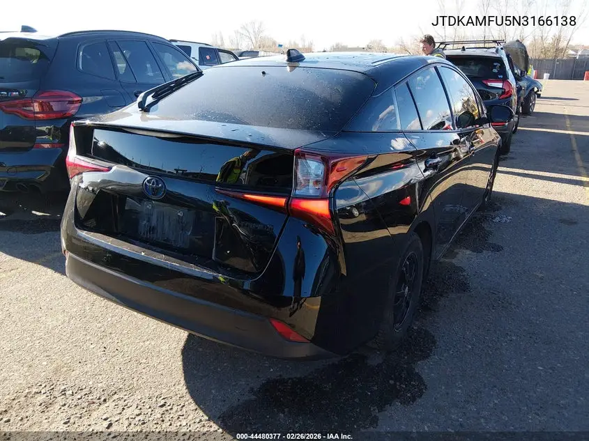 2022 Toyota Prius Nightshade Edition VIN: JTDKAMFU5N3166138 Lot: 44480377