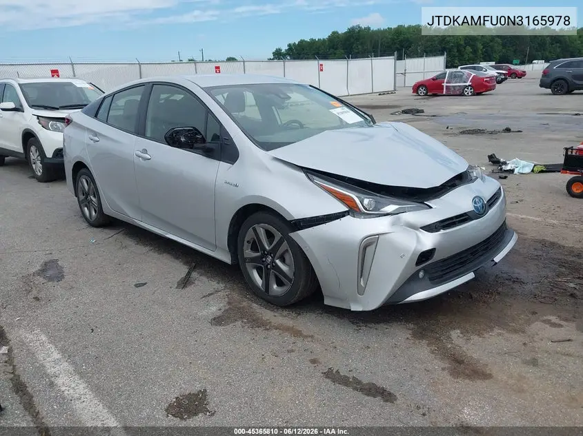 2022 Toyota Prius Xle VIN: JTDKAMFU0N3165978 Lot: 45365810