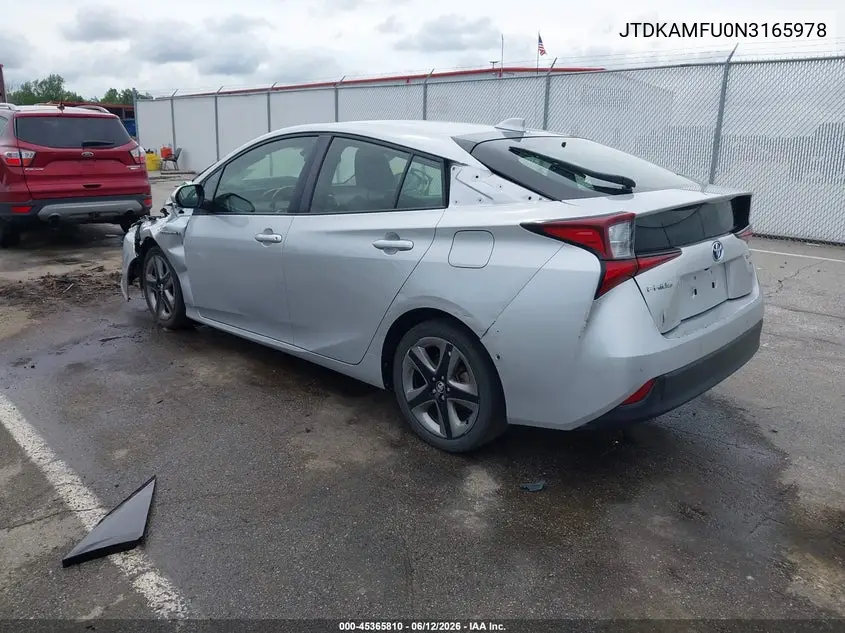 2022 Toyota Prius Xle VIN: JTDKAMFU0N3165978 Lot: 45365810