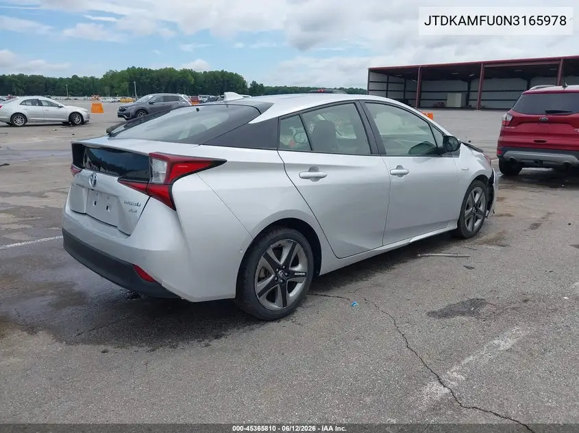 2022 Toyota Prius Xle VIN: JTDKAMFU0N3165978 Lot: 45365810