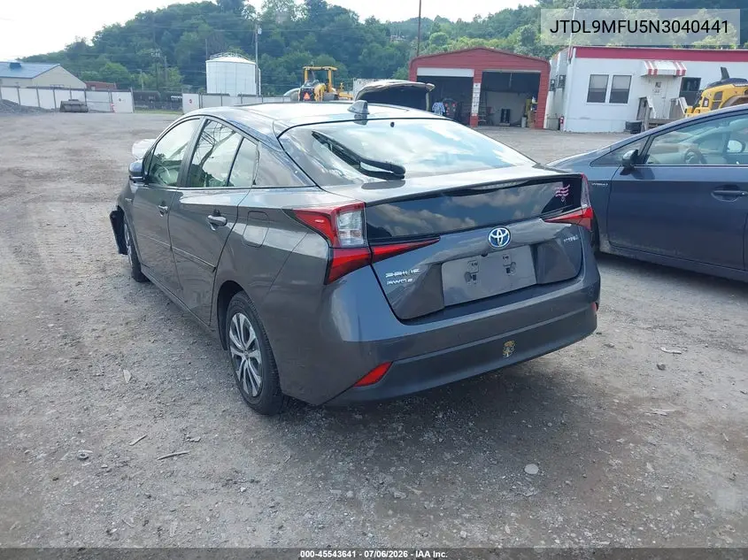 2022 Toyota Prius Le Awd-E VIN: JTDL9MFU5N3040441 Lot: 45543641