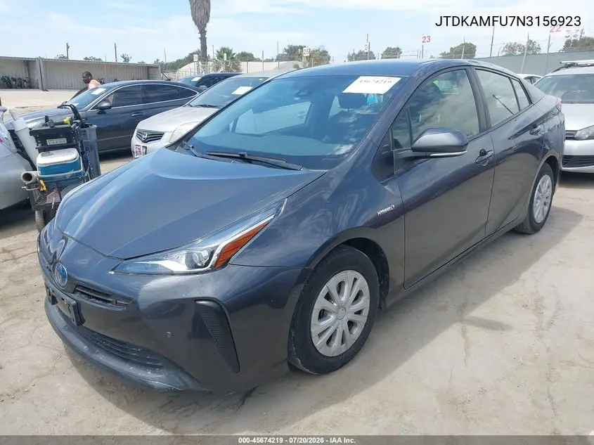 2022 Toyota Prius Le VIN: JTDKAMFU7N3156923 Lot: 45674219