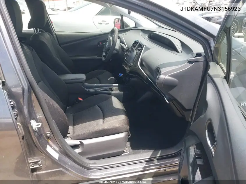 2022 Toyota Prius Le VIN: JTDKAMFU7N3156923 Lot: 45674219