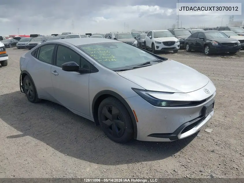 2026 Toyota Prius Se/Xse/Xse Premium/Night Shade VIN: JTDACACUXT3070012 Lot: 12611006