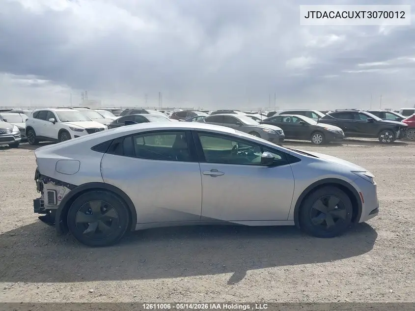 2026 Toyota Prius Se/Xse/Xse Premium/Night Shade VIN: JTDACACUXT3070012 Lot: 12611006