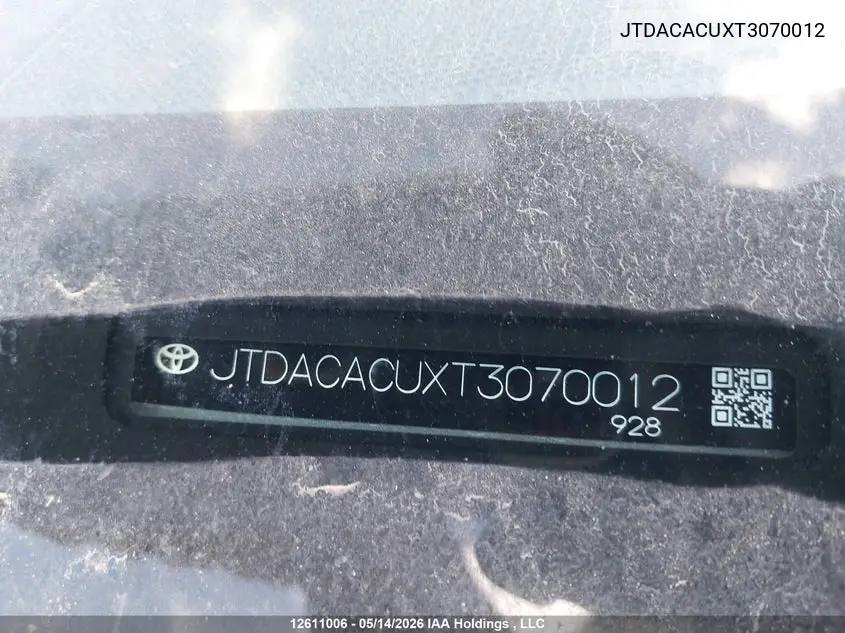 2026 Toyota Prius Se/Xse/Xse Premium/Night Shade VIN: JTDACACUXT3070012 Lot: 12611006