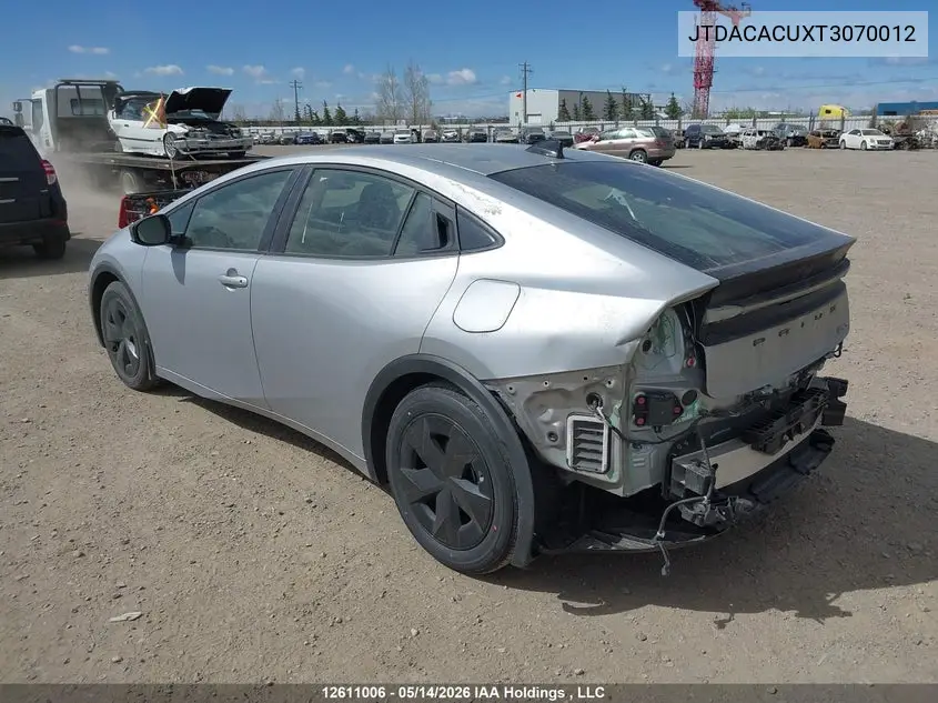 2026 Toyota Prius Se/Xse/Xse Premium/Night Shade VIN: JTDACACUXT3070012 Lot: 12611006