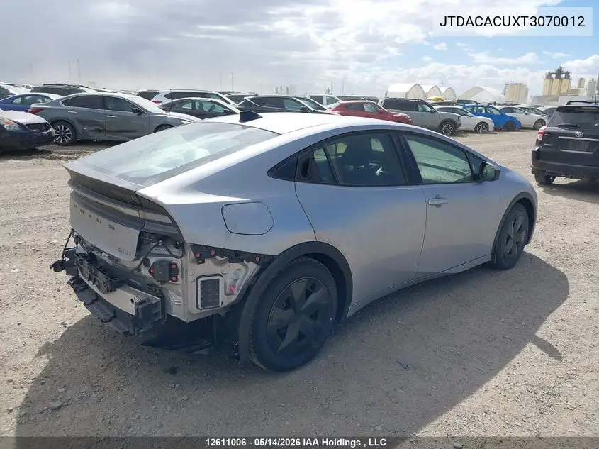 2026 Toyota Prius Se/Xse/Xse Premium/Night Shade VIN: JTDACACUXT3070012 Lot: 12611006